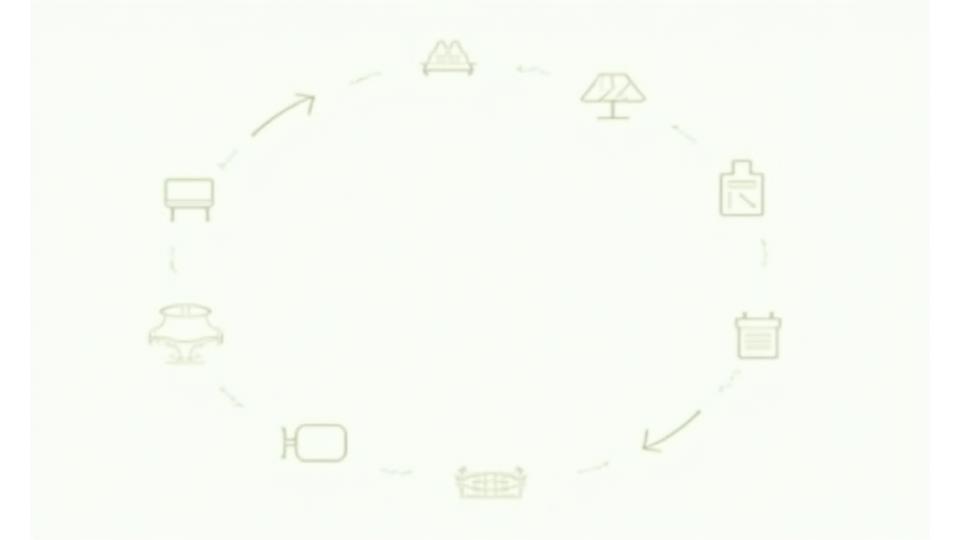 Diagramme simplifié de l'économie circulaire: conception, production, utilisation, recyclage, nouvelle production